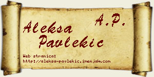 Aleksa Pavlekić vizit kartica